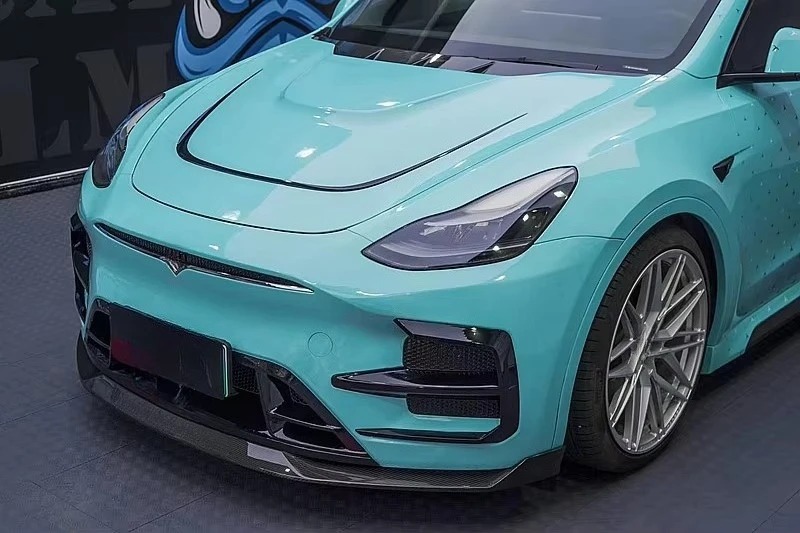 Dry Carbon Fiber Material Car Front Engine Hood FRP Prime Body Kits Bumper Protect Guard for  Model Y